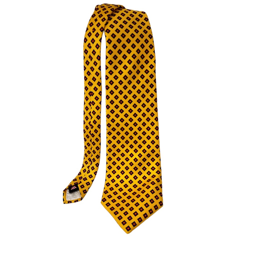 THE CUSTOM SHOP Shirtmakers Silk Tie Yellow Striped Hand tailored